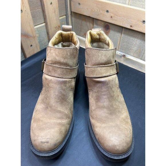 Harley-Davidson Womens Antique Leather Boots Size 8 With Buckle Strap Pull Tabs - Picture 3 of 10